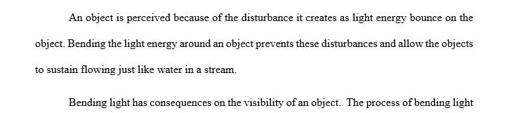 Leaving aside the issue of mental effects, how would bending light waves make an object invisible