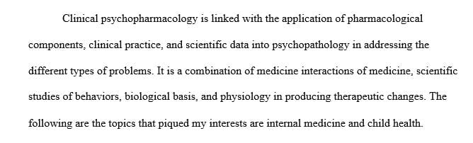 What topics have piqued your interest as you have explored topics in clinical psychopharmacology these past few weeks
