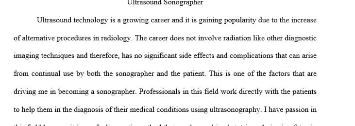 Why I want to be a ultrasound sonographer