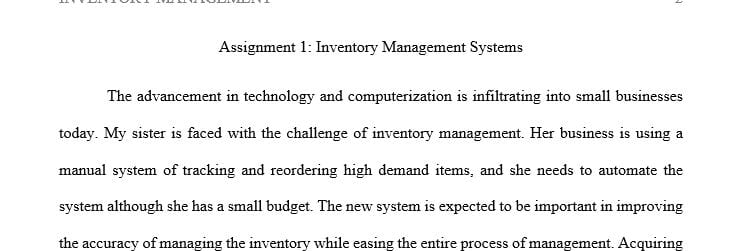 Write a 4 page paper in which you create a plan for a low-cost automated inventory system