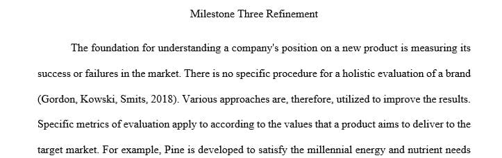 Write a short paper indicating how and when you will evaluate the success of the new product or service of your chosen company.
