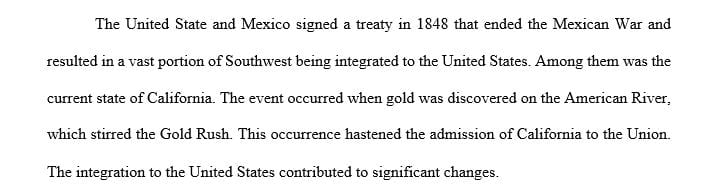 Write an essay of about five paragraphs discussing how California changed