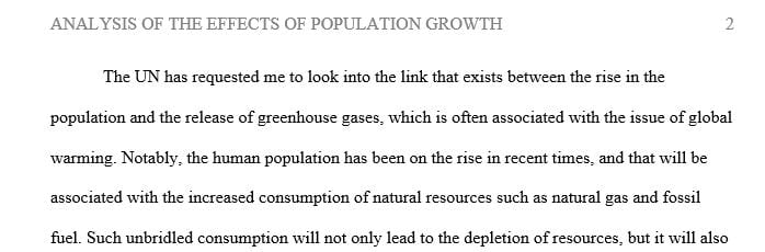 assignment on negative effects of population growth