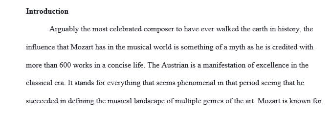 Biographical sketch of a famous composer or performer from the areas or eras which can be.