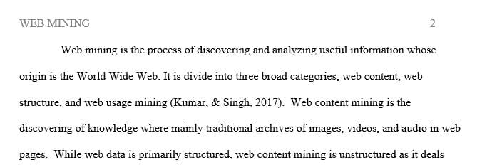 Can you name three types of web mining and describe each briefly