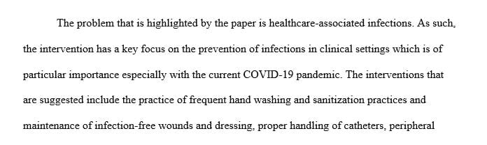 Continuation of capstone project preventing infection in a clinical setting