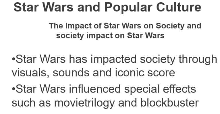 Create a 10-12 slide powerpoint presentation examining Star Wars through the educational lens.