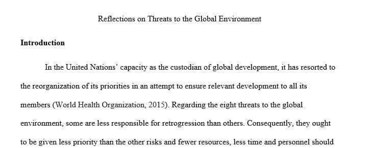 Create a minimum two-page document in which you outline a counterargument for the two threats you selected