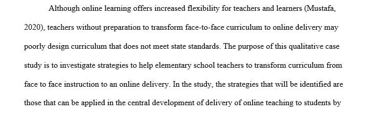 Create a purpose of the study by indicating the intent goal and rationale for researching the problem addressed