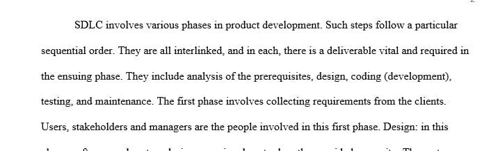 Describe in 250 word or more the tasks of the Systems Design Phase