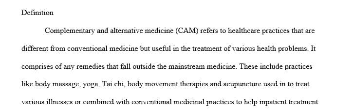 Describe the patient who uses CAM the most.
