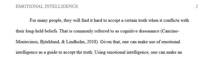 Do you have any thoughts or experience on the influence of emotional intelligence to guide a person in the acceptance of the truth
