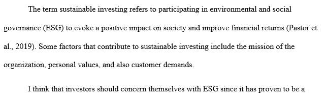 Do you think ESG investments can perform better than non-ESG investments