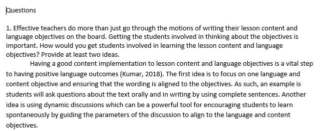 Effective teachers do more than just go through the motions of writing their lesson content and language objectives on the board