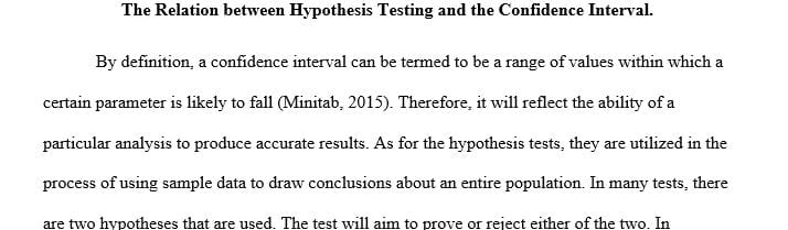 Evaluate and provide examples of how hypothesis testing and confidence intervals are used together in health care research.