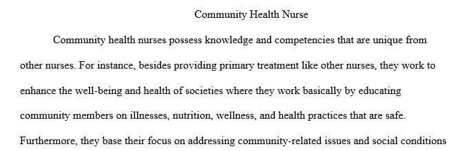 Explain the role of the community health nurse in partnership with community stakeholders for population health promotion.