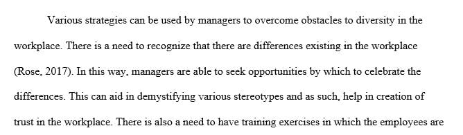 How can managers overcome obstacles to diversity such as mistrust and tension, stereotyping and communication problems