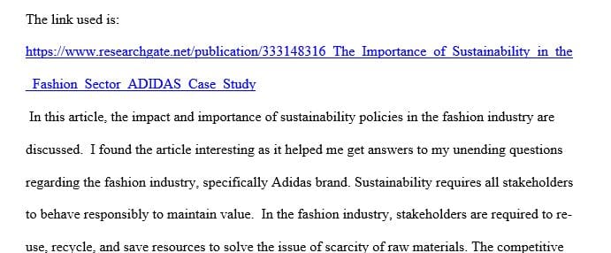 Post a link and short recap to an article related to your Retailer's CSR & Sustainability assignment research