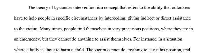 Post your application of the theory of bystander intervention to the behavior of those exhibited in the video
