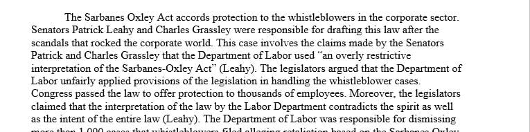 Protecting employees who report corporate wrongdoing and called on the agency to stop rejecting claims from workers at subsidiary companies.