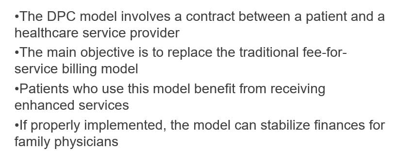 Provide a concise analysis of the benefits and risks of an established practice switching to the DPC model.