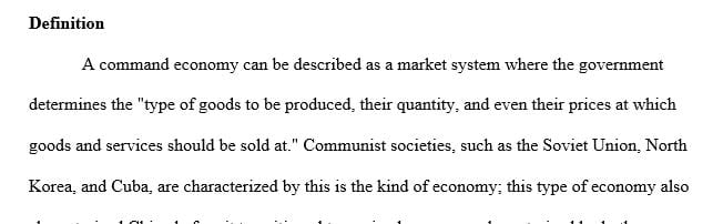 Read the short explanation of the 4 basic types of economies.