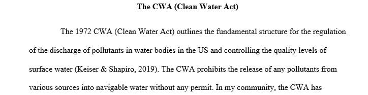 Select and review one government environmental policy referenced in Chapter 16 of your textbook