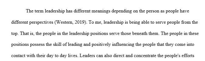 Share a personal experience that informed your thoughts about health care leadership.