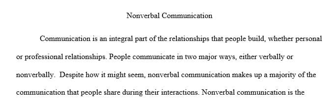Watch the following video on Nonverbal Communication by Dr. York who is a Communication Professor at Maryville University. 