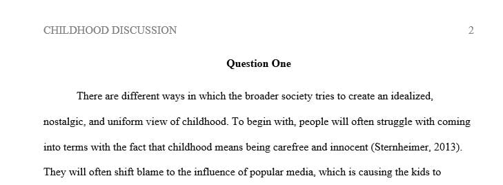 What are some of the ways broader society tends to construct idealized uniform and nostalgic views of childhood