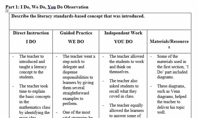 What instructional methods do you use when introducing and teaching a new concept in literacy