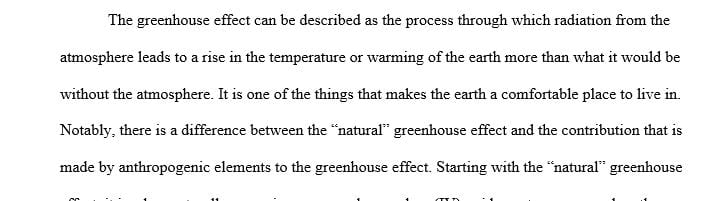 What is the difference between the natural greenhouse effect and anthropogenic contributions to the greenhouse effect