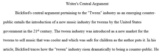 What is the writer's central argument about the tween industry as an emerging counter public