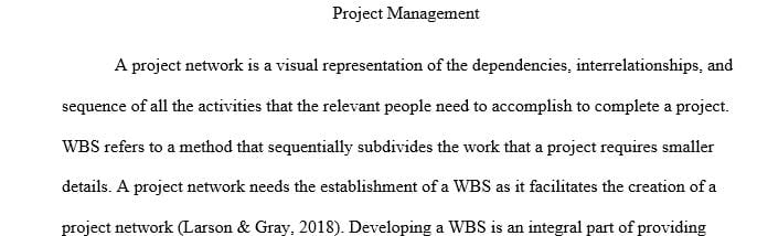 Why bother creating a WBS Why not go straight to a project network and forget the WBS.