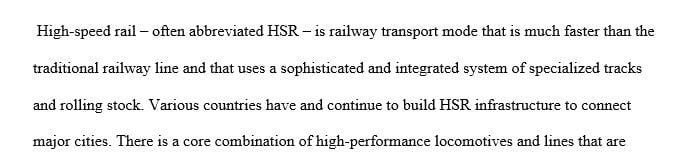 Write a research paper on high speed rail 