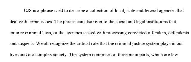 Write about criminal justice system without googling.