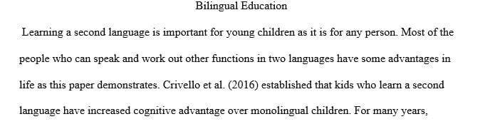 Bilingual education (Foundations of Early Education and Care for All Young Children)