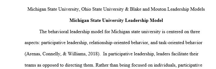 Compare and contrast the University of Michigan model of leadership