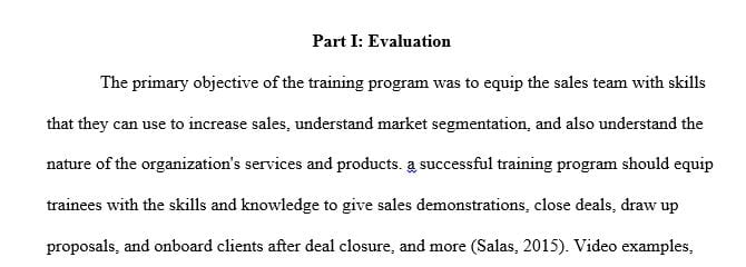 Create a one-page evaluation feedback form for your training.