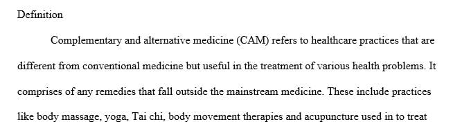 Describe the patient who uses CAM the most.
