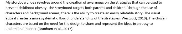 Description of your storyboard idea and health risk pertaining to your selected health topic for your health communication campaign.