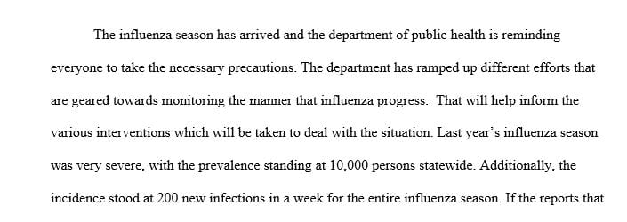 Draft content suitable for a press release addressing both prevalence and incidence of the influenza virus in your area