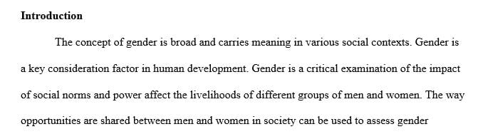 Illustrating and analyzing your own gendered development experiences and gendered messages you grew up with