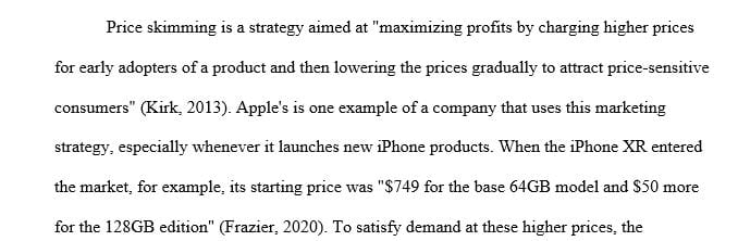 Research a product or service that may have entered the market with a high initial price and now the demand at the higher price is satisfied