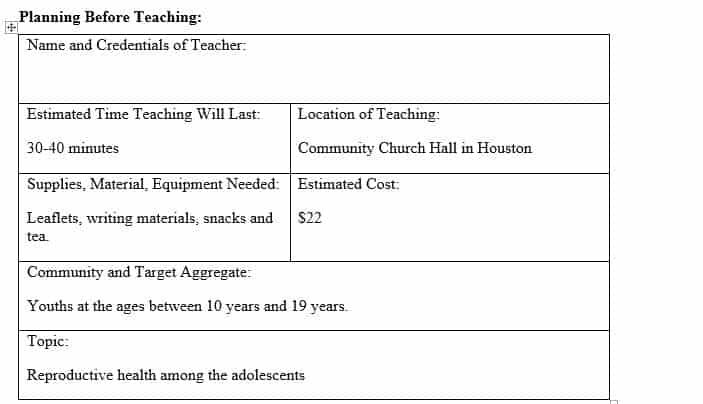 Review the teaching plan proposal with a community health and public health provider in your local community.