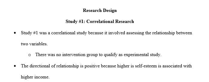 Studying the relationship between the level of people's self-esteem and their income levels. 