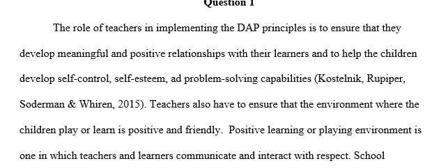 The Connection Between Developmentally Appropriate Practice and Curriculum