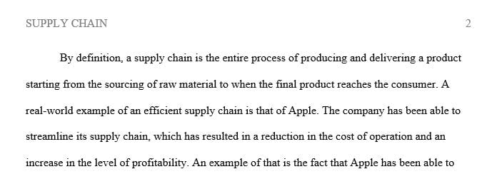 The role the flow of goods from the supplier to the consumer.   