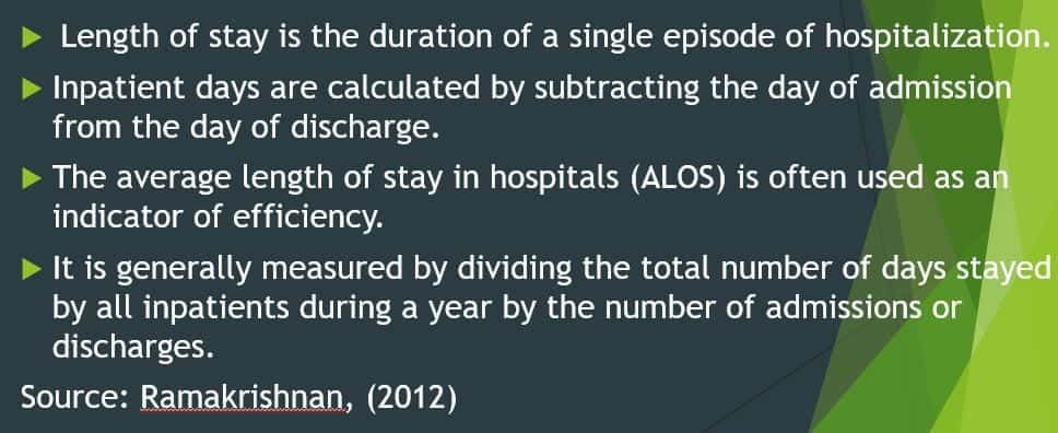 Three to five sentences the relevance of LOS to a healthcare manager in a hospital setting