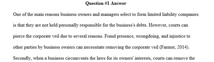 What are some of the factors that cause the courts to pierce the corporate veil